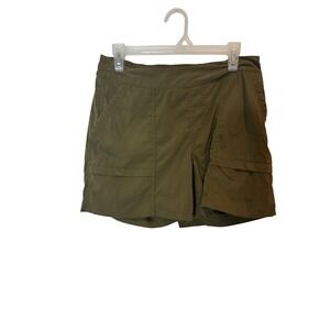 REI Co-op Skort Womens Small Olive‎ Green Hiking Quick Dry Nylon Pockets Trail